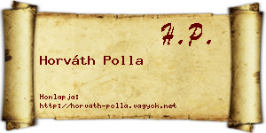 Horváth Polla névjegykártya
